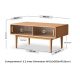 Solidwood Fuji Coffee Table with Glass Doors, 0.9m