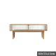 Solidwood Fuji Coffee Table with Glass Doors, 1.1m