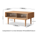 Solidwood Fuji Coffee Table with Glass Doors, 1.1m
