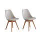 Solidwood Radiant Dining Chairs, Natural & Grey, Set of 2