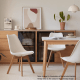Solidwood Radiant Dining Chairs, Natural & Grey, Set of 2