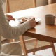 Solidwood Elvoraa Cherry Dining Table with Acrylic Legs, 1.8m
