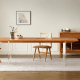 Solidwood Elvoraa Cherry Dining Table with Acrylic Legs, 1.8m