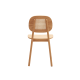 Solidwood Calamo Dining Chairs with Rattan Back, Set of 2