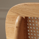 Solidwood Calamo Dining Chairs with Rattan Back, Set of 2