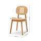 Solidwood Calamo Dining Chairs with Rattan Back, Set of 2