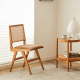Solidwood Calamo Cherry Dining Chairs with Rattan Back, Set of 2