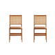 Solidwood Calamo Cherry Dining Chairs with Rattan Back, Set of 2
