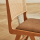 Solidwood Calamo Cherry Dining Chairs with Rattan Back, Set of 2