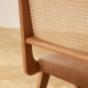 Solidwood Calamo Cherry Dining Chairs with Rattan Back, Set of 2