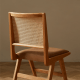 Solidwood Calamo Cherry Dining Chairs with Rattan Back, Set of 2
