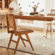 Solidwood Calamo Cherry Dining Chairs with Rattan Back, Set of 2
