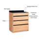 Solidwood Hemura Sideboard with 4 Drawers