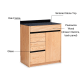 Solidwood Hemura Sideboard with Drawers & Cabinet
