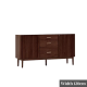 Solidwood Santa Rosa Sideboard with Sintered Stone Top, 120x42x81cm, Walnut