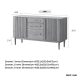 Solidwood Santa Rosa Sideboard with Sintered Stone Top, 120x42x81cm, Walnut