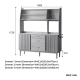 Solidwood Santa Rosa Sideboard with Sintered Stone Top & Hutch, 150x42x172cm, Walnut