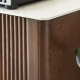 Solidwood Santa Rosa Sideboard with Sintered Stone Top & Hutch, 120x42x172cm, Walnut
