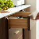 Solidwood Santa Rosa Sideboard with Sintered Stone Top & Hutch, 120x42x172cm, Walnut