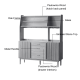 Solidwood Santa Rosa Sideboard with Sintered Stone Top & Hutch, 120x42x172cm, Walnut