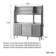 Solidwood Santa Rosa Sideboard with Sintered Stone Top & Hutch, 120x42x172cm, Walnut