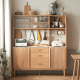 Solidwood Santa Rosa Sideboard with Sintered Stone Top & Hutch, 150x42x172cm, Natural