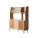 Solidwood Santa Rosa Sideboard with Sintered Stone Top & Hutch, 150x42x172cm, Natural