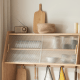 Solidwood Santa Rosa Sideboard with Sintered Stone Top & Hutch, 150x42x172cm, Natural