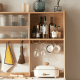 Solidwood Santa Rosa Sideboard with Sintered Stone Top & Hutch, 150x42x172cm, Natural