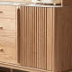 Solidwood Santa Rosa Sideboard with Sintered Stone Top & Hutch, 150x42x172cm, Natural