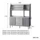 Solidwood Santa Rosa Sideboard with Sintered Stone Top & Hutch, 150x42x172cm, Natural