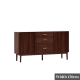 Solidwood Santa Rosa Sideboard with Sintered Stone Top, 150x42x81cm, Walnut