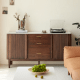 Solidwood Santa Rosa Sideboard with Sintered Stone Top, 150x42x81cm, Walnut