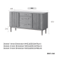Solidwood Santa Rosa Sideboard with Sintered Stone Top, 150x42x81cm, Walnut