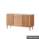 Solidwood Santa Rosa Sideboard with Sintered Stone Top, 150x42x81cm, Natural