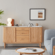 Solidwood Santa Rosa Sideboard with Sintered Stone Top, 150x42x81cm, Natural