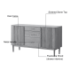 Solidwood Santa Rosa Sideboard with Sintered Stone Top, 150x42x81cm, Natural