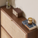 Solidwood Calamo Rattan Shoe Cabinet 88cm, Walnut
