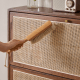 Solidwood Calamo Rattan Shoe Cabinet 88cm, Walnut