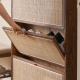 Solidwood Calamo Rattan Shoe Cabinet 88cm, Walnut