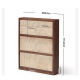 Solidwood Calamo Rattan Shoe Cabinet 88cm, Walnut