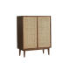 Solidwood Bailey Shoe Cabinet, 80x35cm, Walnut