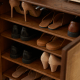 Solidwood Bailey Shoe Cabinet, 80x35cm, Walnut