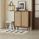 Solidwood Bailey Shoe Cabinet, 80x35cm, Walnut