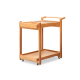 Solidwood Quartz Cherry Movable Side Table with Glass Tray