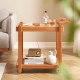 Solidwood Quartz Cherry Movable Side Table with Glass Tray