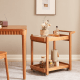 Solidwood Quartz Cherry Movable Side Table with Glass Tray