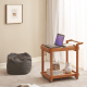 Solidwood Quartz Cherry Movable Side Table with Glass Tray