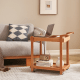 Solidwood Quartz Cherry Movable Side Table with Glass Tray