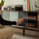 Solidwood Danya Entertainment Unit with Glass Doors, 2.2m